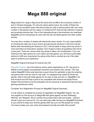 Mega 888 original