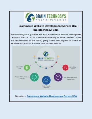 Ecommerce Website Development Service Usa | Braintechnosys.com