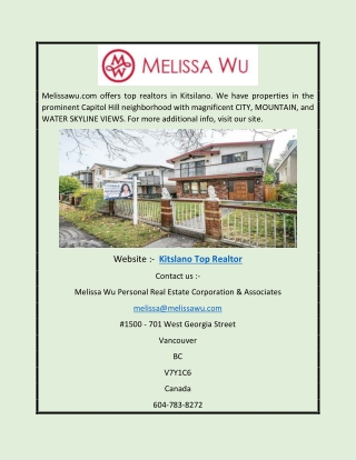 ​kitslano Top Realtor | Melissawu.com