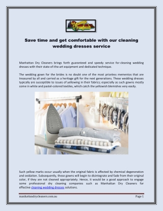 Save time and get comfortable with our cleaning wedding dresses service