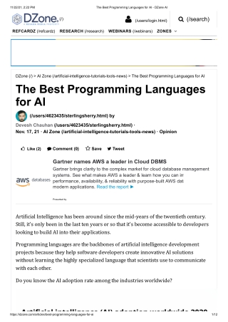 The Best Programming Languages for AI - DZone AI