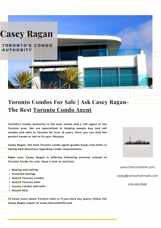 Toronto Condos For Sale  Ask Casey Ragan- The Best Toronto Condo Agent