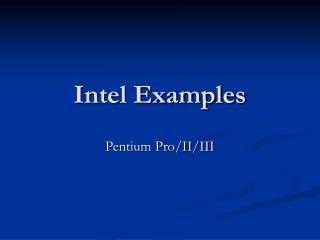 Intel Examples