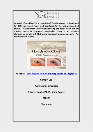 Best Keratin Lash Lift Training Course in Singapore Yumilashes.com.sg (1)