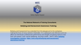 Bullying Investigation Training