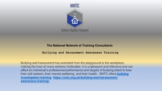 Bullying Investigation Training