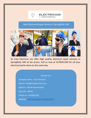 Electrical Repair Springfield Mo