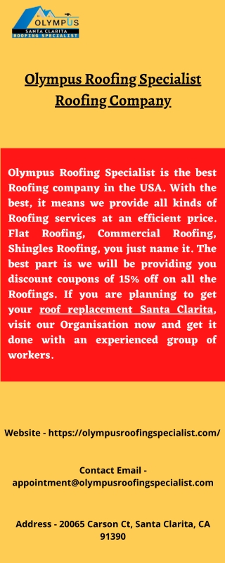 Roofing Company Olympus Roofing Specialist.
