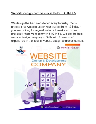 Website design companies in Delhi  | IIS INDIA