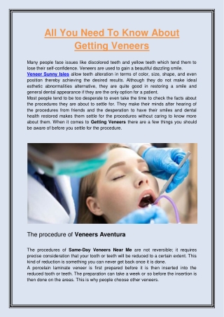 All You Need To Know About Getting Veneers