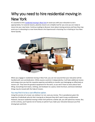 Best Residential Movers in New York