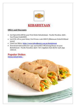 15% off - Kebabistaan Pacific Paradise Kebab takeaway, QLD