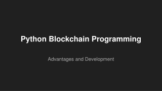 Python Blockchain Programming Advantages