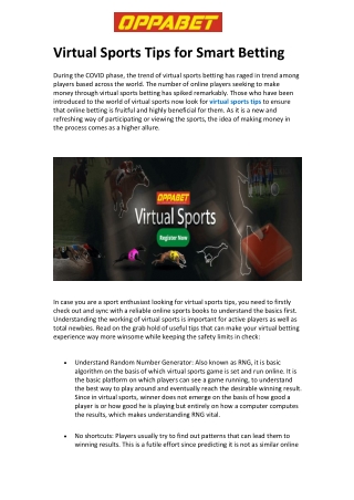 Virtual Sports Tips for Smart Betting