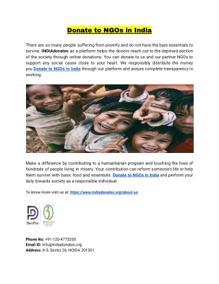 INDIAdonates- Donate to NGOs in India