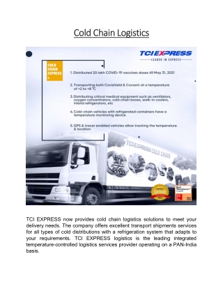 Cold Chain Logistics