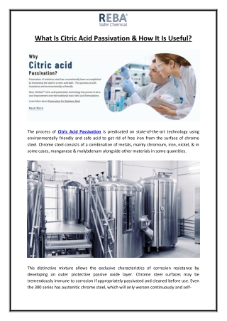 Citric Acid Passivation