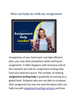 Who can help me with my assignment.edited