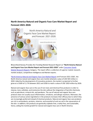 North America Natural and Organic Face Care Market Research Report 2021-2026
