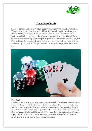 The value of cards