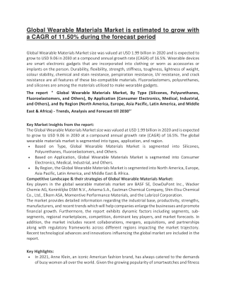 Global Wearable Materials Market