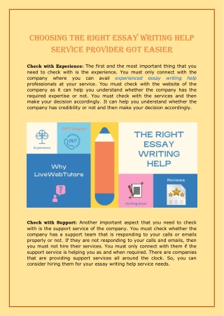 Choosing the Right Essay Writing Help Service Provider Got Easier