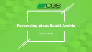 Processing plant Saudi Arabia