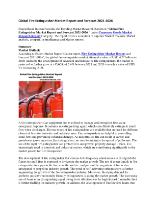Global Fire Extinguisher Market Report and Forecast 2021-converted