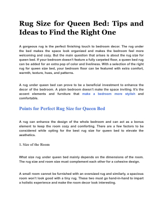 Rug Size for Queen Bed: Tips and Ideas to Find the Right One