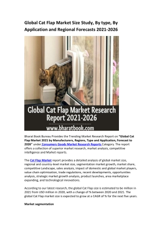 Global Cat Flap Market Research Report 2021-2026