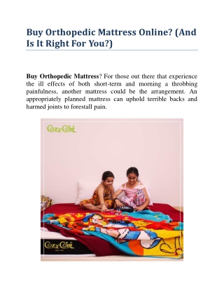 Buy Orthopedic Mattress Online for Strain Relief