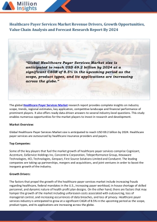 Healthcare Payer Services Market