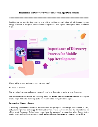 Importance of Discovery Process for Mobile App Development