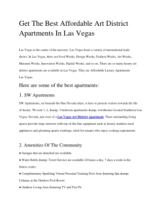 Las Vegas Art District Apartment