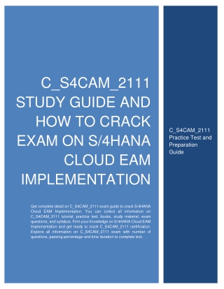 How to Prepare for C_S4CAM_2111 exam on S/4HANA Cloud EAM Implementation