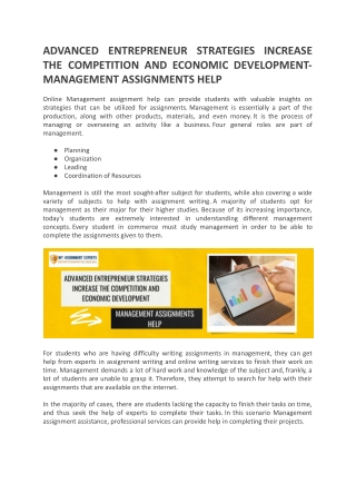 ADVANCED ENTREPRENEUR STRATEGIES INCREASE THE COMPETITION AND ECONOMIC DEVELOPMENT- MANAGEMENT ASSIGNMENTS HELP.docx