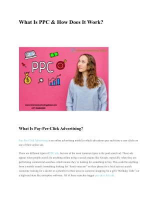 What Is PPC & How Does It Work PDF | Internet Marketing Dubai