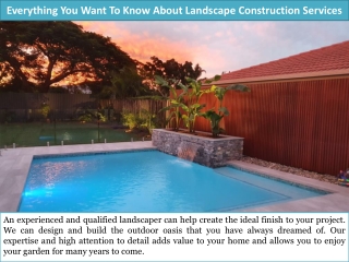 Everything You Want To Know About Landscape Construction Services