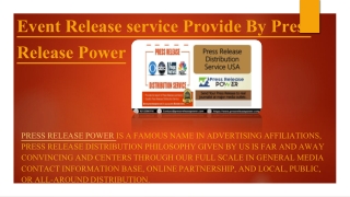 Event Release service Provide By Press Release Power ppt