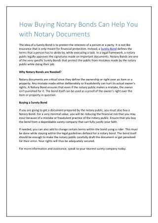 How Buying Notary Bonds Can Help You with Notary Documents