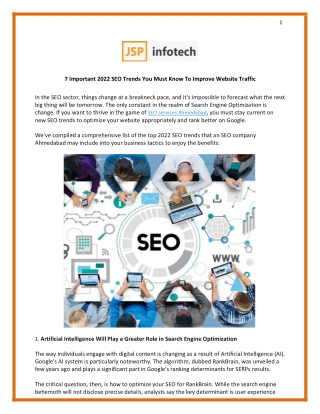 7 Important 2022 SEO Trends You Must Know To Improve Website Traffic
