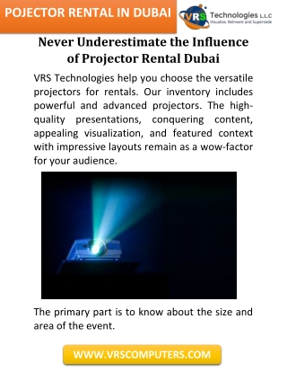Never Underestimate the Influence of Projector Rental Dubai