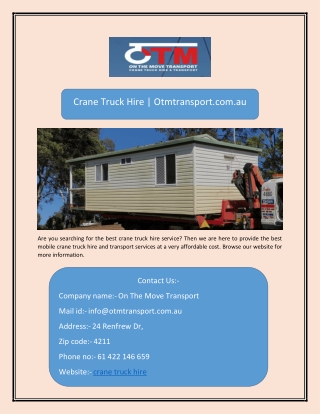 crane truck hire