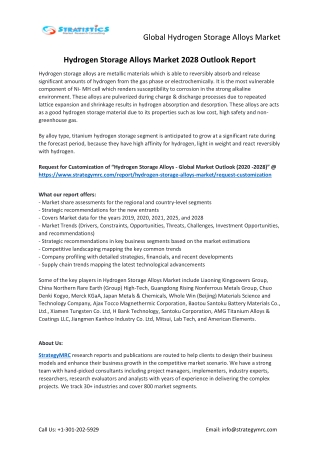 Hydrogen Storage Alloys Market Forecasts to 2028