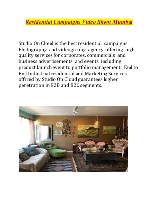Residential Campaigns Video Shoot Mumbai