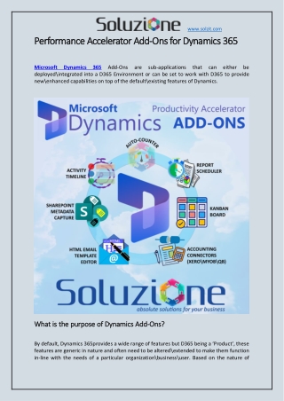 Performance Accelerator Add-Ons for Dynamics 365