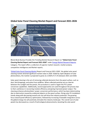 Solar Panel Cleaning Market Report