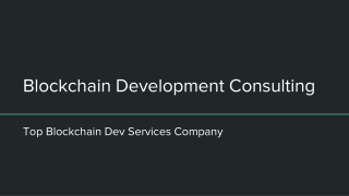 Blockchain Development Consulting & Services Company