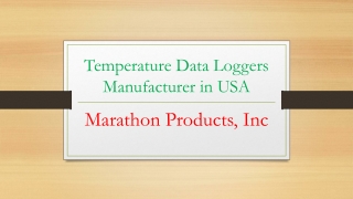 Temperature Data Loggers Manufacturer in USA