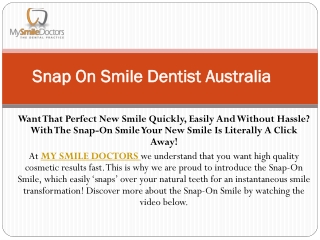 Snap On Smile Dentist Parramatta
